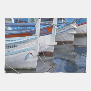 Typical Provencal fishing boats painted in 2 Tea Towel