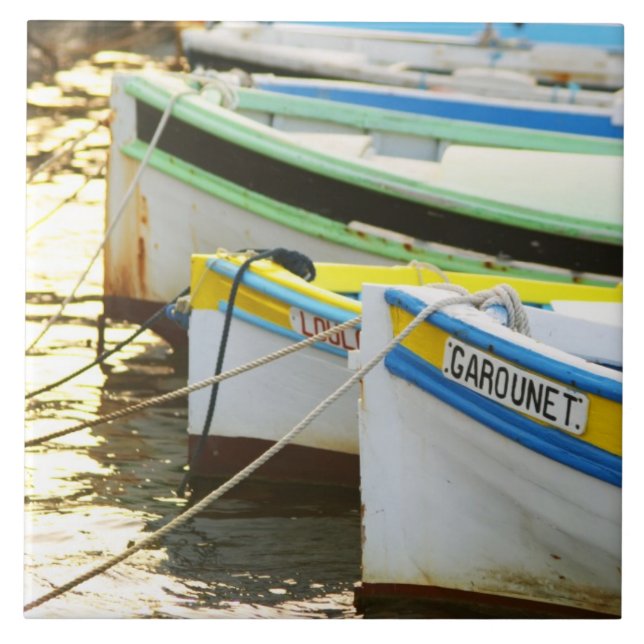 Typical Provencal fishing boats painted in Tile (Front)