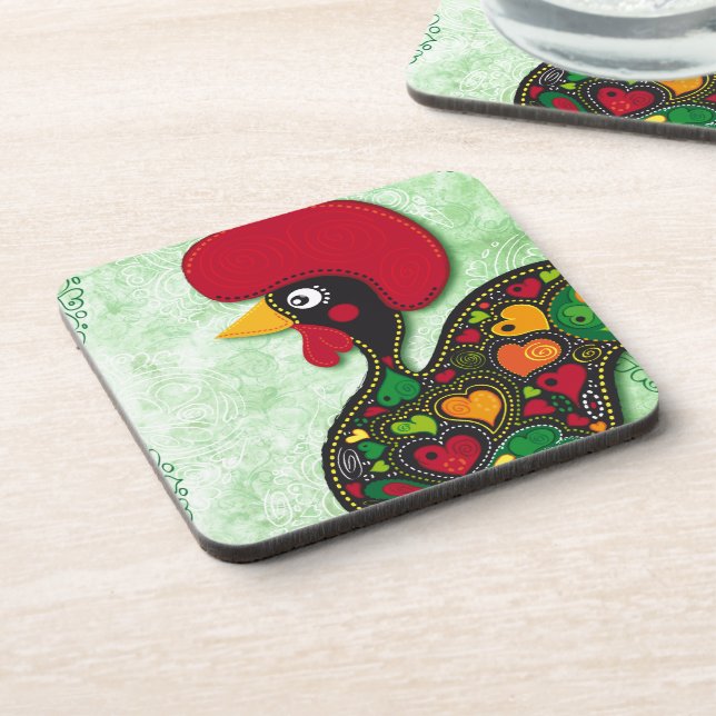 Typical Rooster of Barcelos Coaster (Left Side)