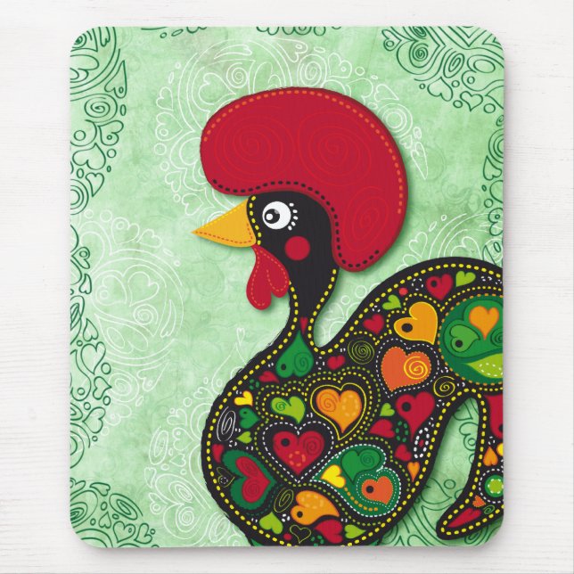 Typical Rooster of Barcelos Mouse Pad (Front)