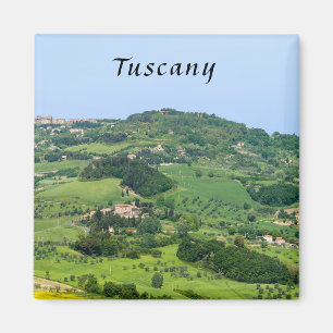Typical Tuscany Landscape with Hills - Italy Magnet