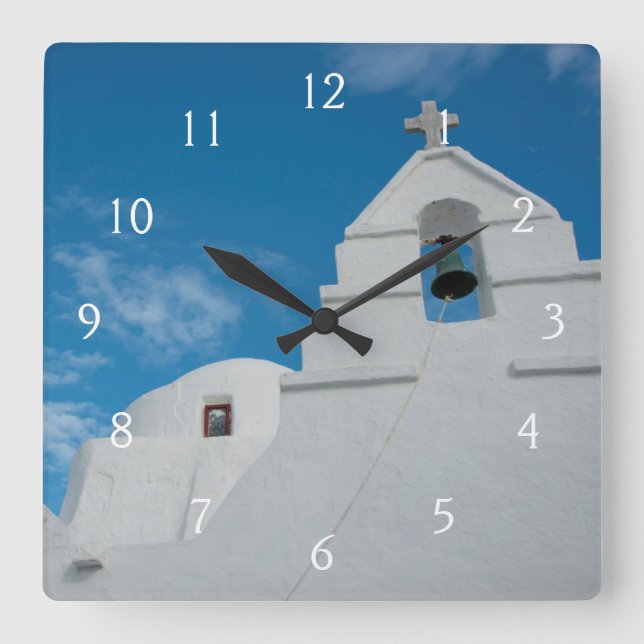 Typical whitewashed church square wall clock (Front)