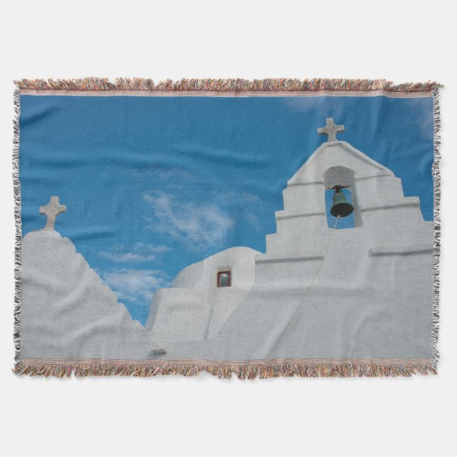 Typical whitewashed church throw blanket (Front)