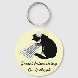 Typing Cat Key Ring