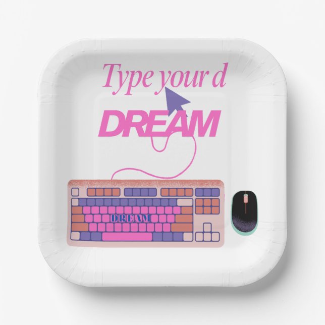 Typing My Future Paper Plate (Front)