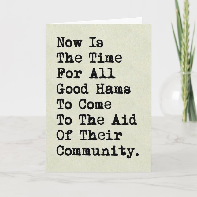 Typing Test Quote Ham Radio Birthday Card (Front)