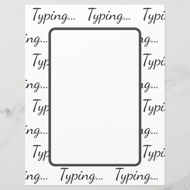 Typing... text clean minimal simple Paper Sheet (Front)