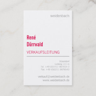 Typografische Visitenkarten koral standart Business Card
