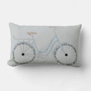 Typographic Bicycle Bike Biking Cycling Cushion