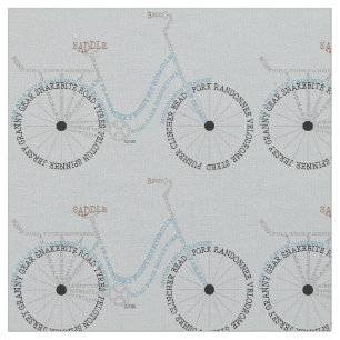 Typographic Bicycle Bike Biking Cycling Fabric