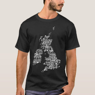 Typographic British Isles. T-Shirt