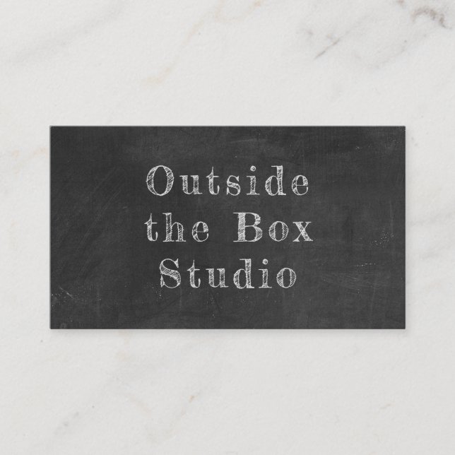 Typographic Chalkboard Business Card (Front)