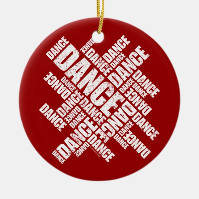 Typographic Dance (Distressed) ornament (Front)