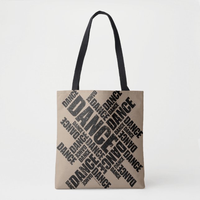 Typographic Dance (Distressed) Tote Bag (Front)