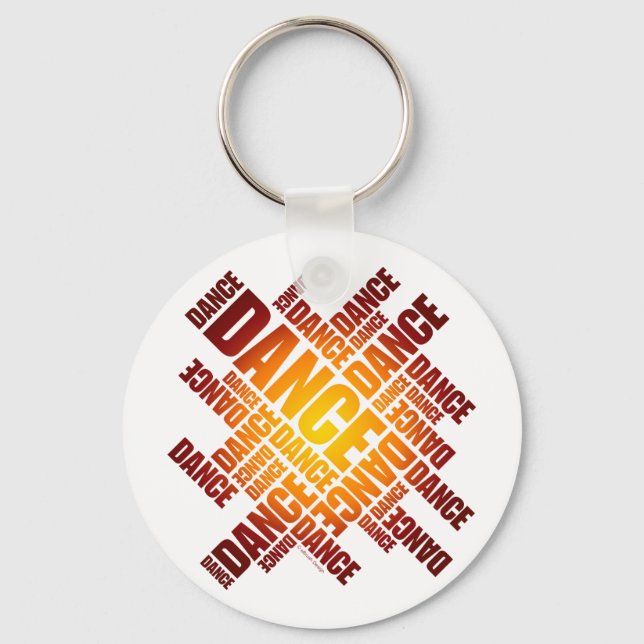 Typographic Dance (Fire) Keychain (Front)