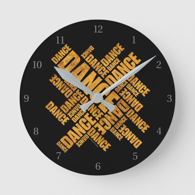 Typographic Dance Round Clock (Front)