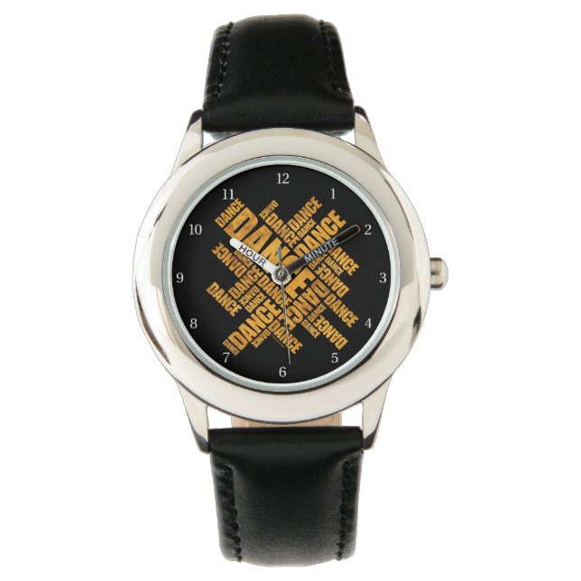 Typographic Dance (Rust) Wristwatch (Front)