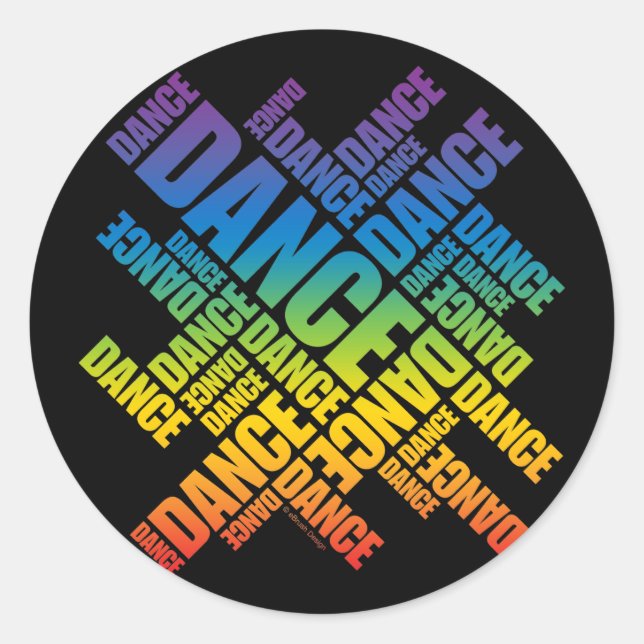 Typographic Dance (Spectrum) Classic Round Sticker (Front)