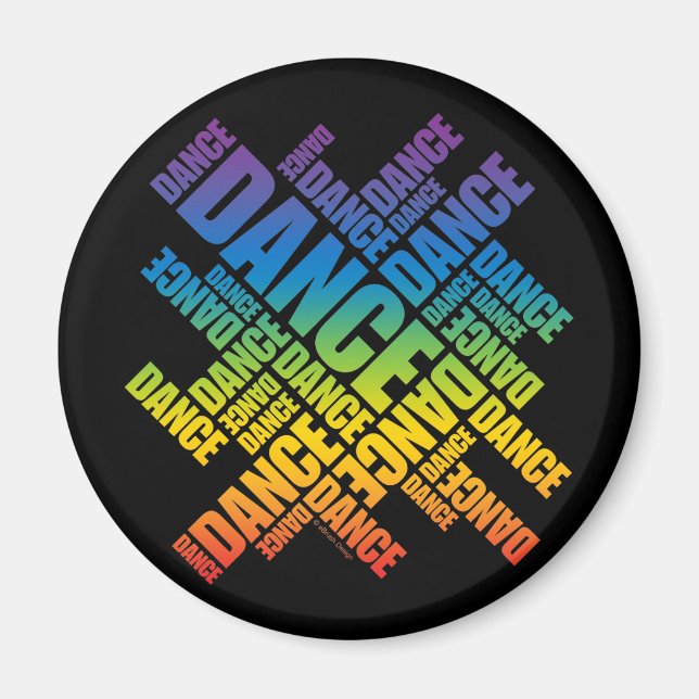 Typographic Dance (Spectrum) Magnet (Front)