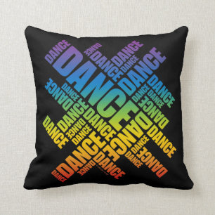 Typographic Dance (Spectrum) Throw Pillow