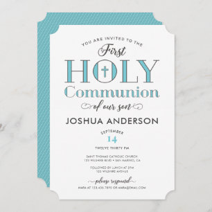 Typographic First Holy Communion Invitation