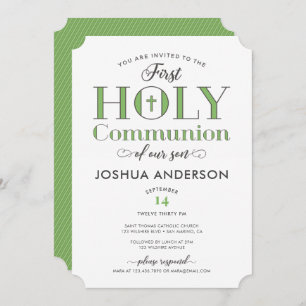 Typographic First Holy Communion Invitation