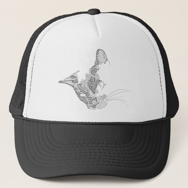 Typographic Kitty Trucker Hat (Front)