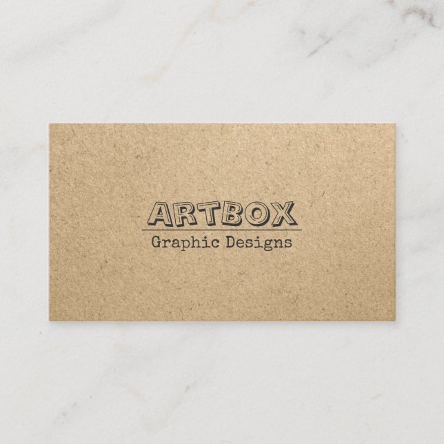 Typographic Kraft Paper Business Card (Front)