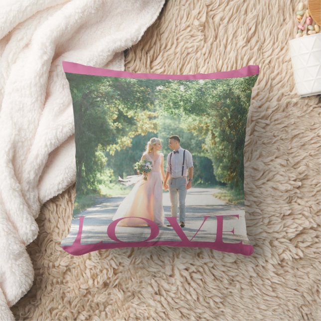 Typographic LOVE Frame Design Cushion (Blanket)