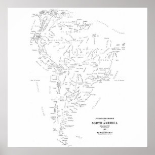 Typographic Map of South America Poster