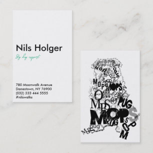 Typographic, modern, Type only Pug Business Card