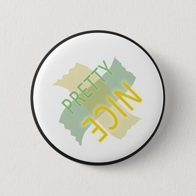 Typographic Pretty Nice Yellow Green 6 Cm Round Badge (Front)