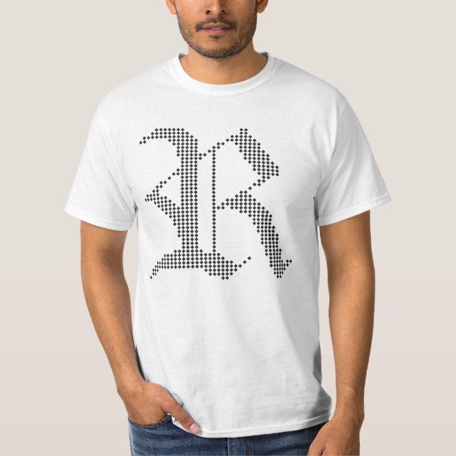Typographic R Gothic Letter Design T-Shirt (Front)