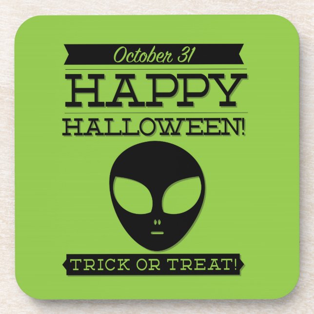 Typographic retro Halloween Coaster (Front)