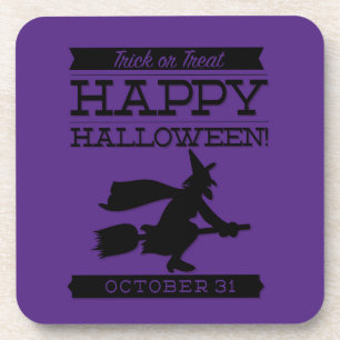 Typographic retro Halloween Coaster