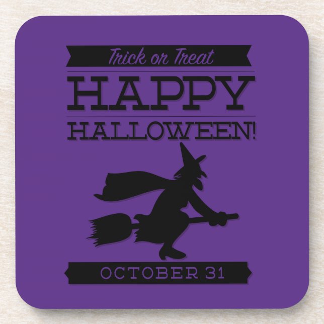 Typographic retro Halloween Coaster (Front)