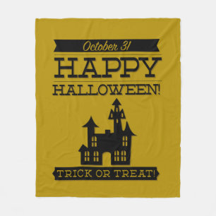 Typographic retro Halloween Fleece Blanket