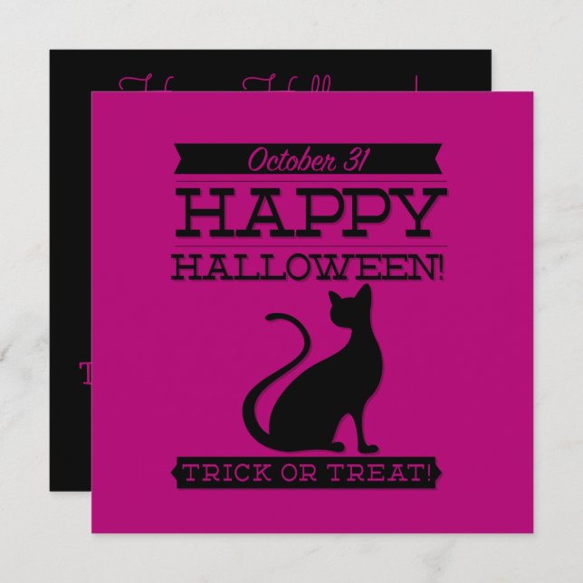 Typographic retro Halloween Invitation (Front/Back)