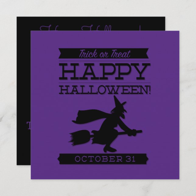 Typographic retro Halloween Invitation (Front/Back)