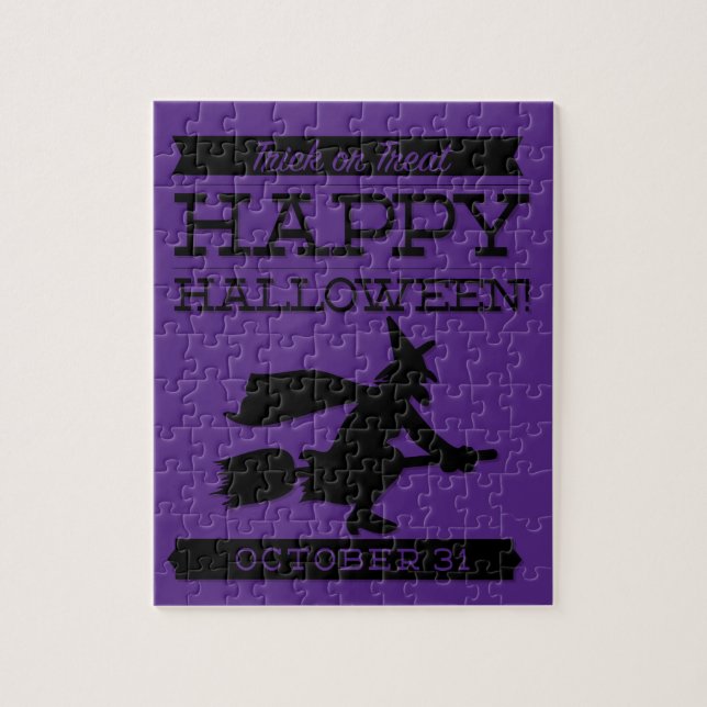 Typographic retro Halloween Jigsaw Puzzle (Vertical)