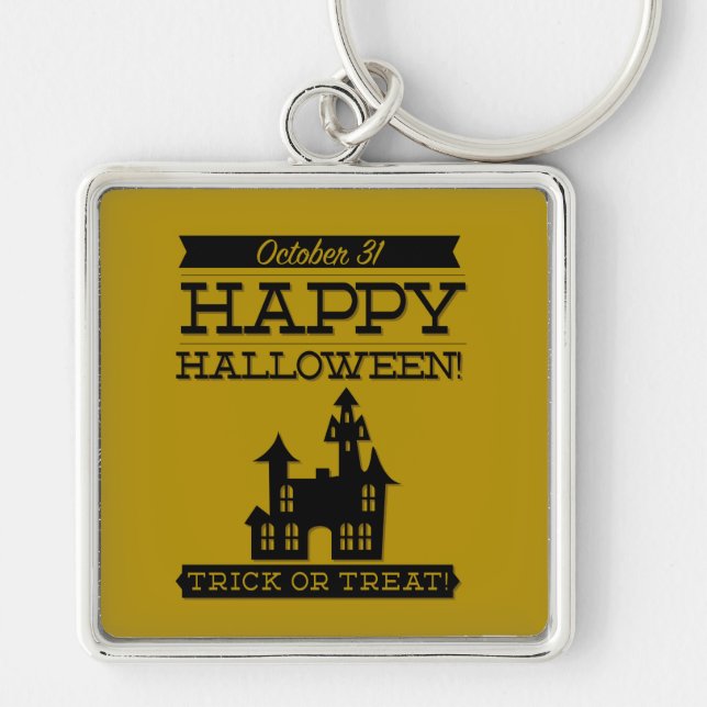 Typographic retro Halloween Key Ring (Front)