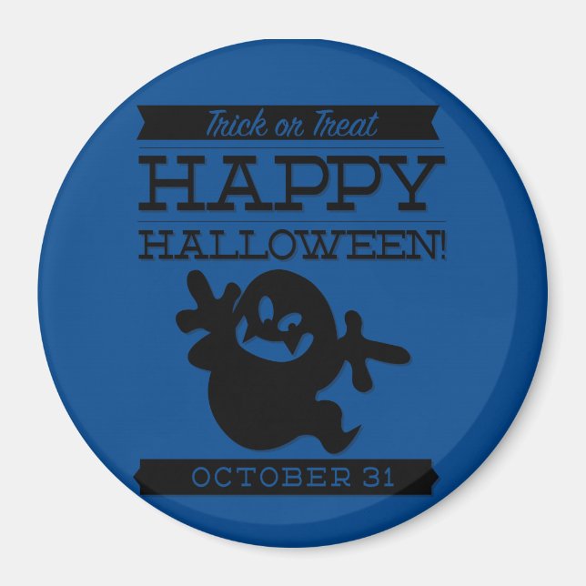 Typographic retro Halloween Magnet (Front)