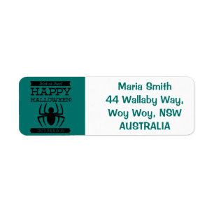 Typographic retro Halloween Return Address Label