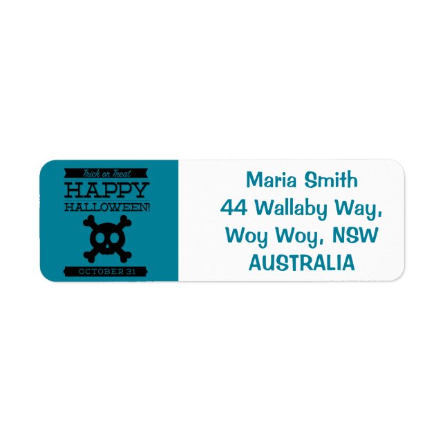 Typographic retro Halloween Return Address Label (Front)