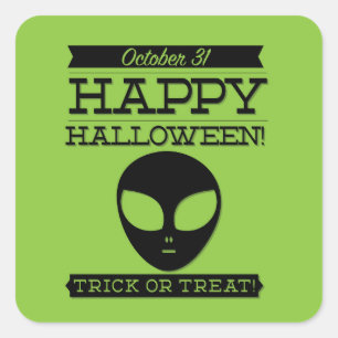 Typographic retro Halloween Square Sticker