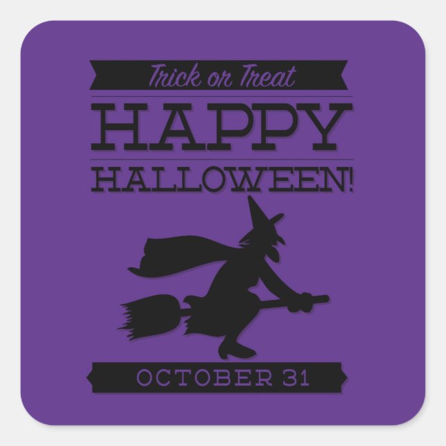 Typographic retro Halloween Square Sticker (Front)