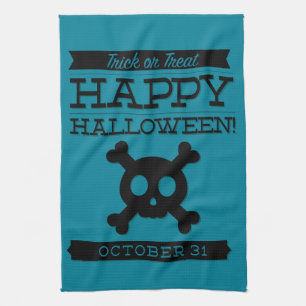 Typographic retro Halloween Tea Towel