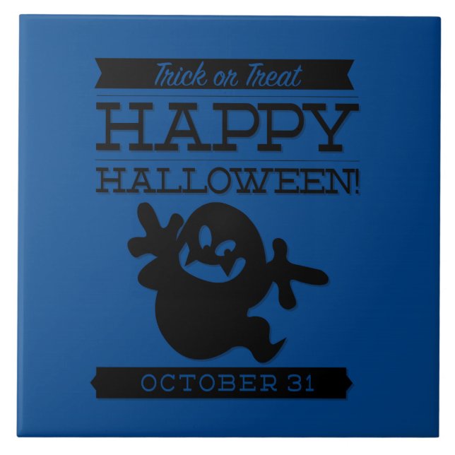 Typographic retro Halloween Tile (Front)