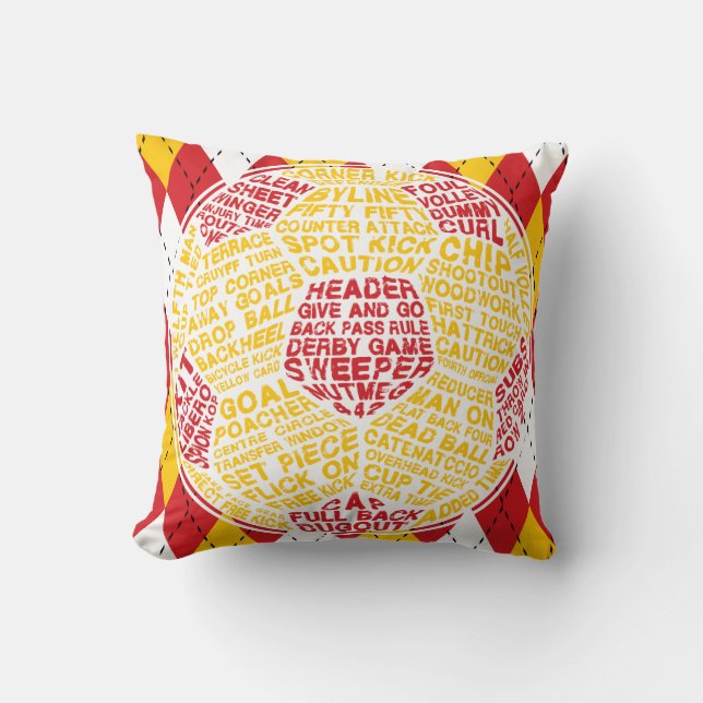 Typographic Soccer Ball   Cushion (Front)