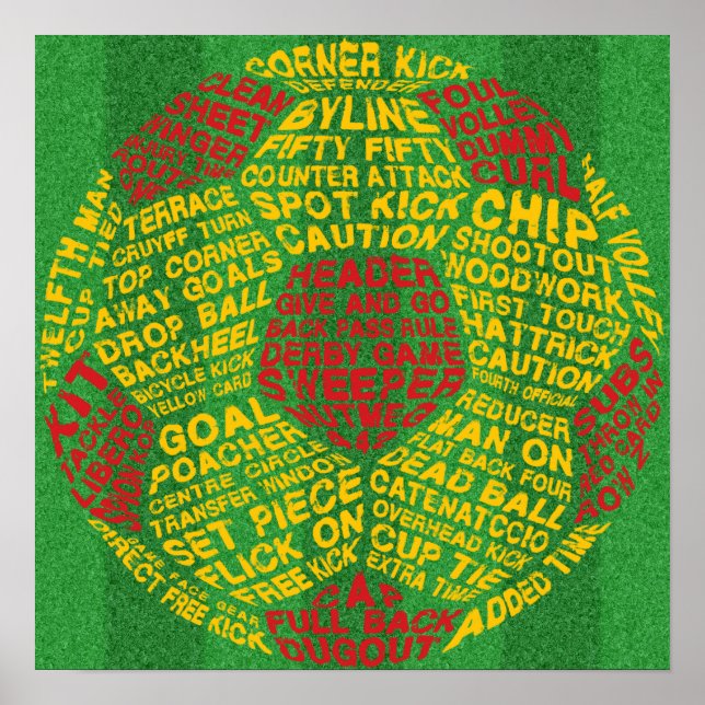 Typographic Soccer Ball Poster (Front)